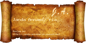 Janda Annamária névjegykártya